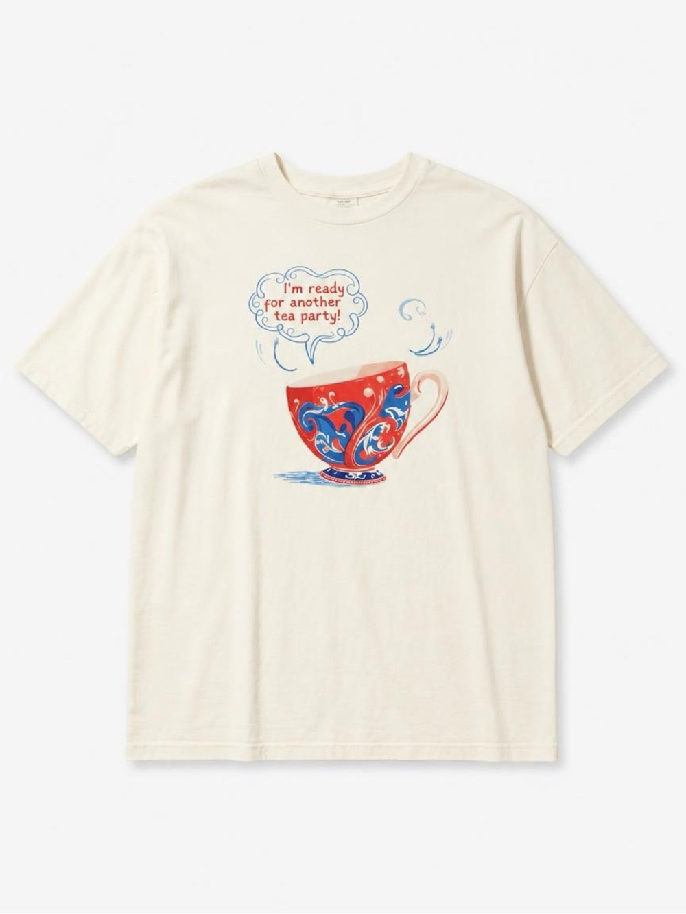 Comfort Colors Ivory Tea Party Graphic Tee Retro Teacup Shirt S-2XL